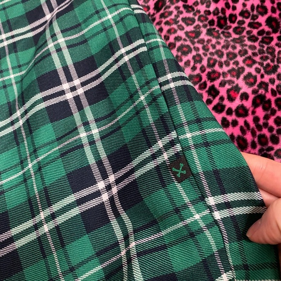 Royal bones green plaid skirt with straps. - Picture 4 of 10